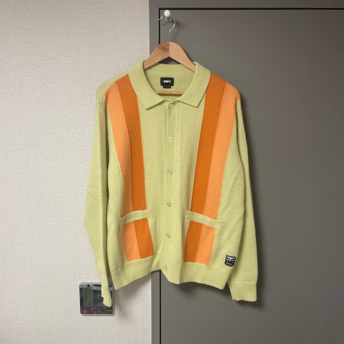 아이앱 스튜디오 x 오베이 아처 가디건 옐로우 상품이미지1