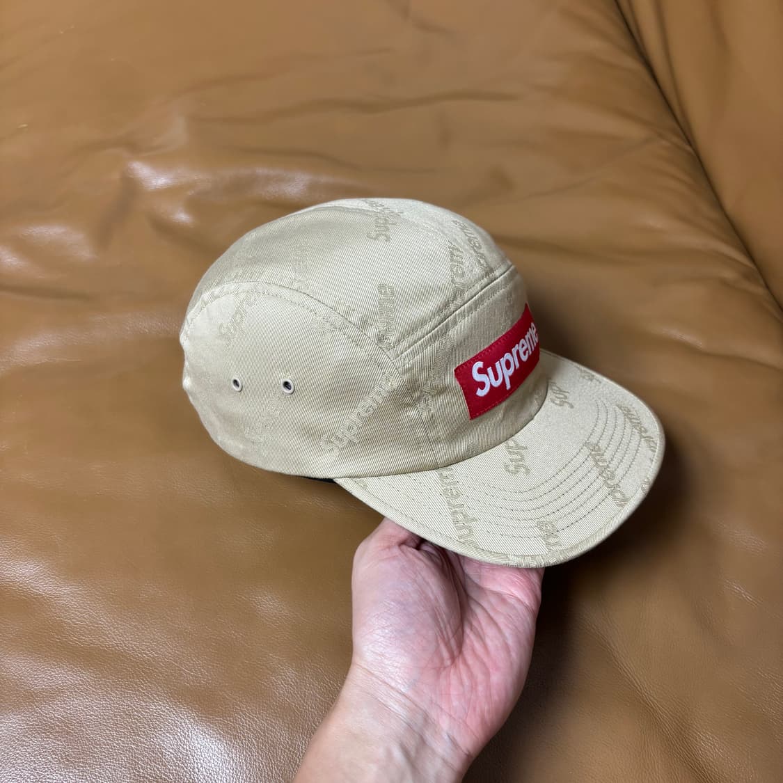 Supreme 슈프림 캠프캡 모자 (Washed Tan Beige) 상품이미지3