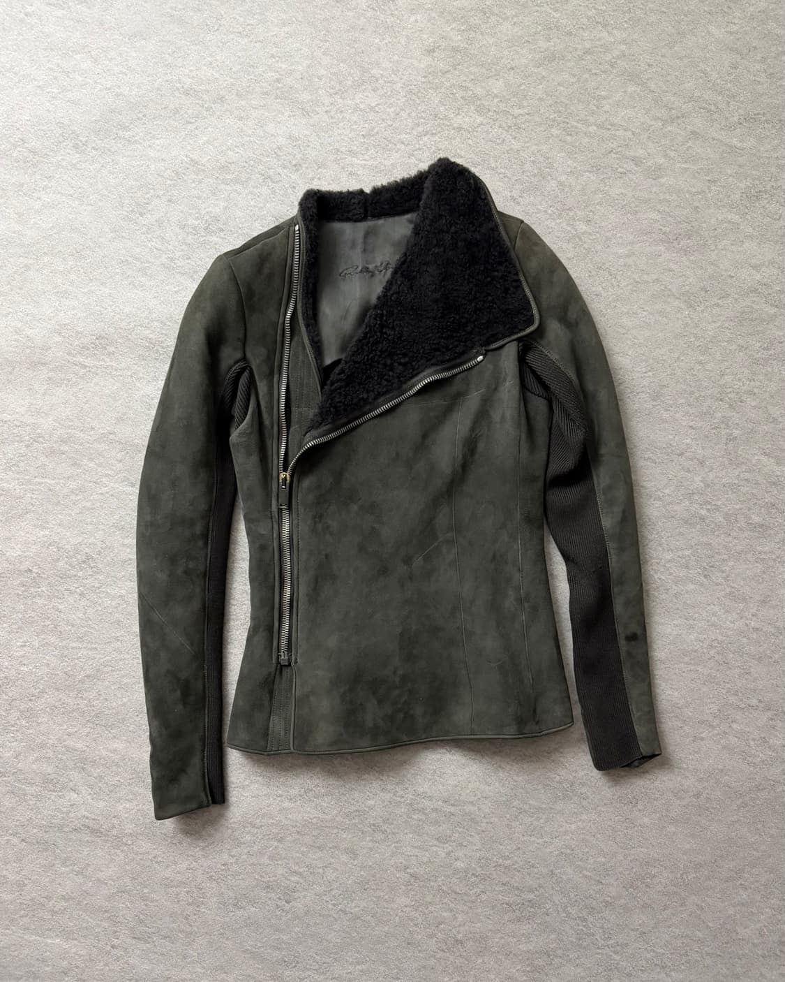 릭오웬스 사선 램스킨 무스탕자켓 상품이미지1