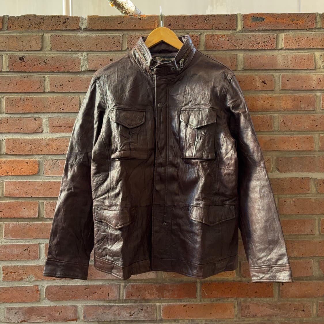 백넘버 Back Number 브라운 양가죽 필드 레더 자켓  상품이미지1