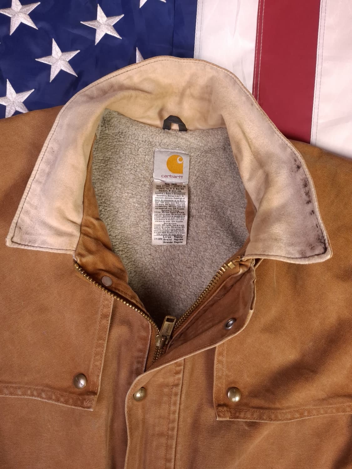 오리지날 90's 칼하트 덕 케이프 오버핏 코트 상품이미지3