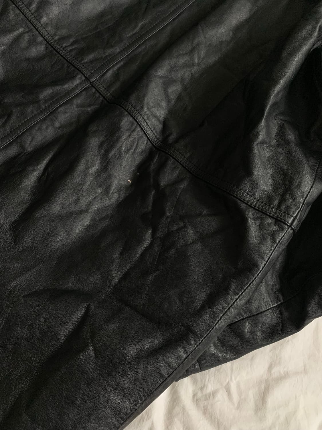 블랙 레더 코트 상품이미지8