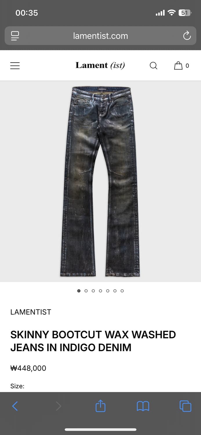 lamentist SKINNY BOOTCUT WAX WASHED JEAN 상품이미지2