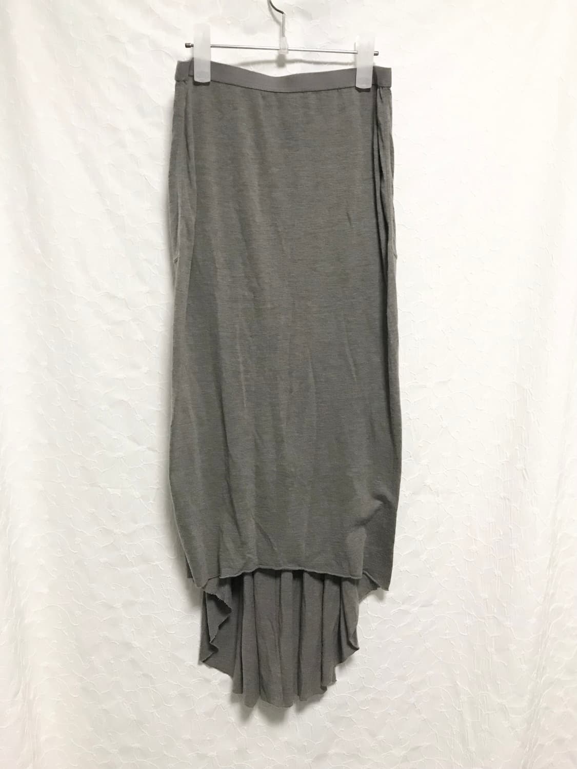 릭오웬스 릴리스 백 플리츠 드레이핑 미디 스커트 상품이미지4