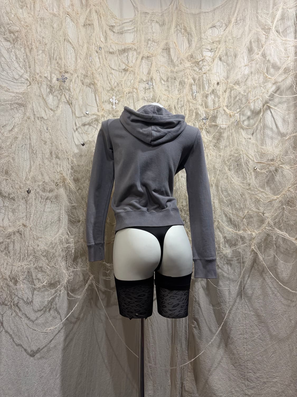 00's lettering stud hoodie zip up 상품이미지2