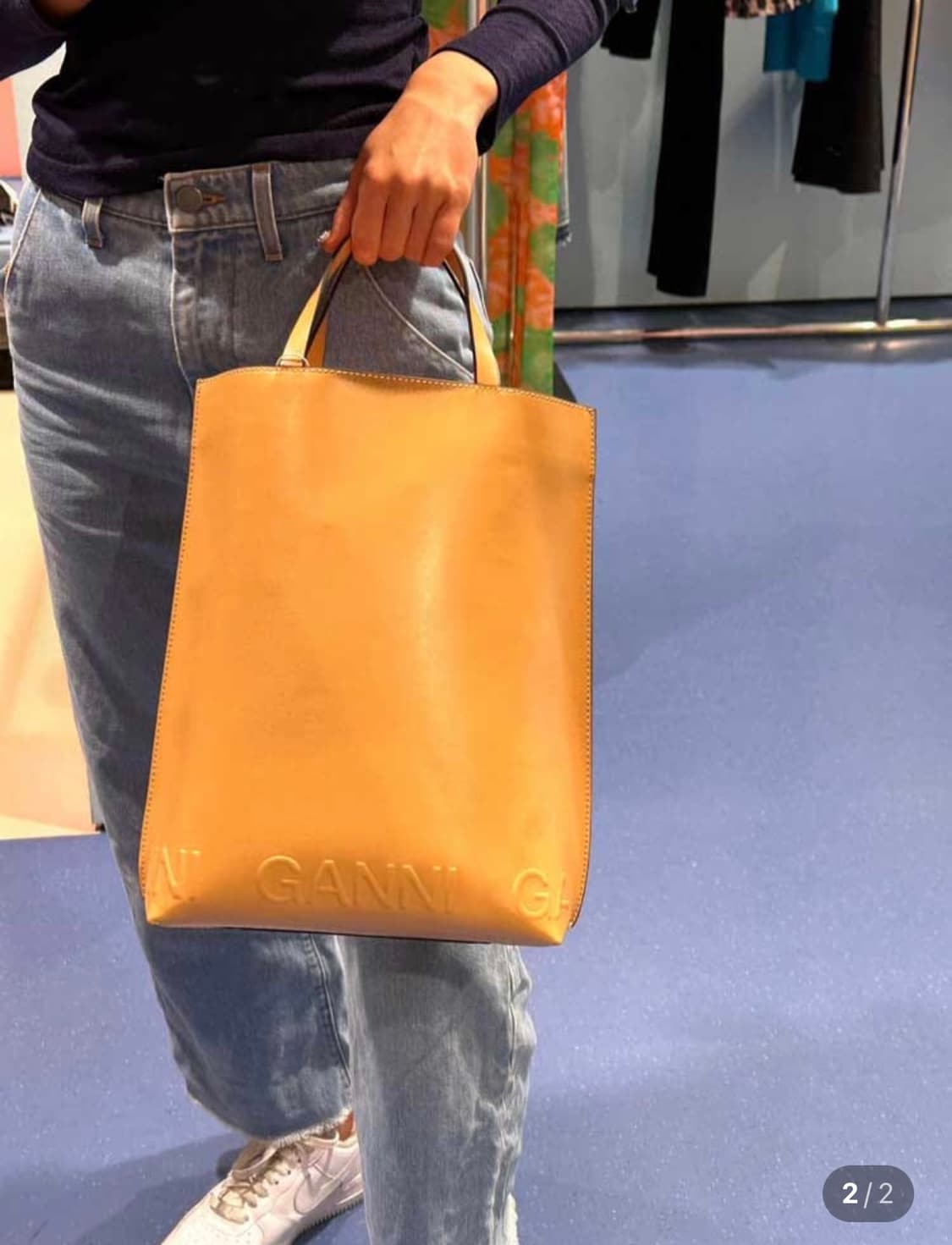 가니 옐로스티치 배너 토트백 / 크로스백 (블랙) 상품이미지2