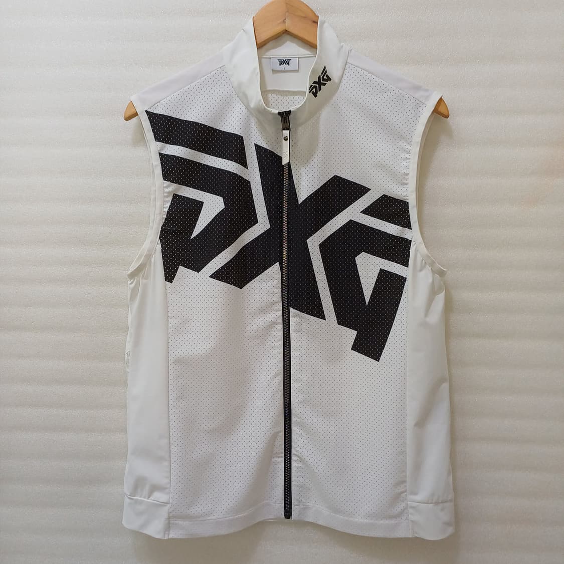 매장판 PXG 골프 메쉬 바람막이 조끼 남성 L 흰색 거의새것 사랑봉봉 상품이미지1