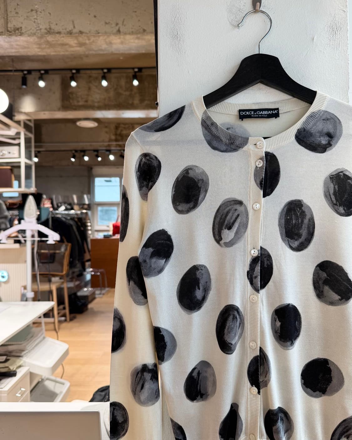 돌체앤가바나 오프 화이트 브러시 스트로크 프린트 실크 가디건  상품이미지4