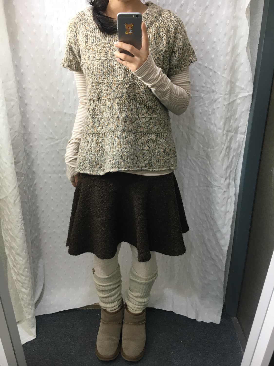 베이지 보카시 반소매 니트 상품이미지4