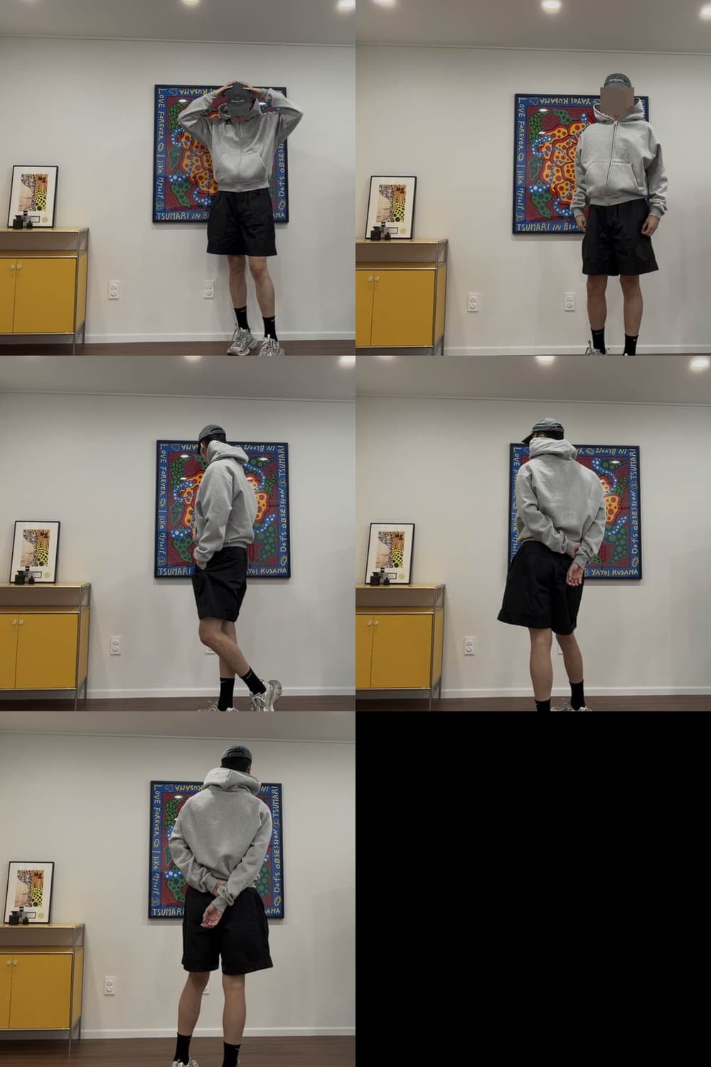 칸예 sznx 미니멀 크롭 오버핏 후디 집업 상품이미지5