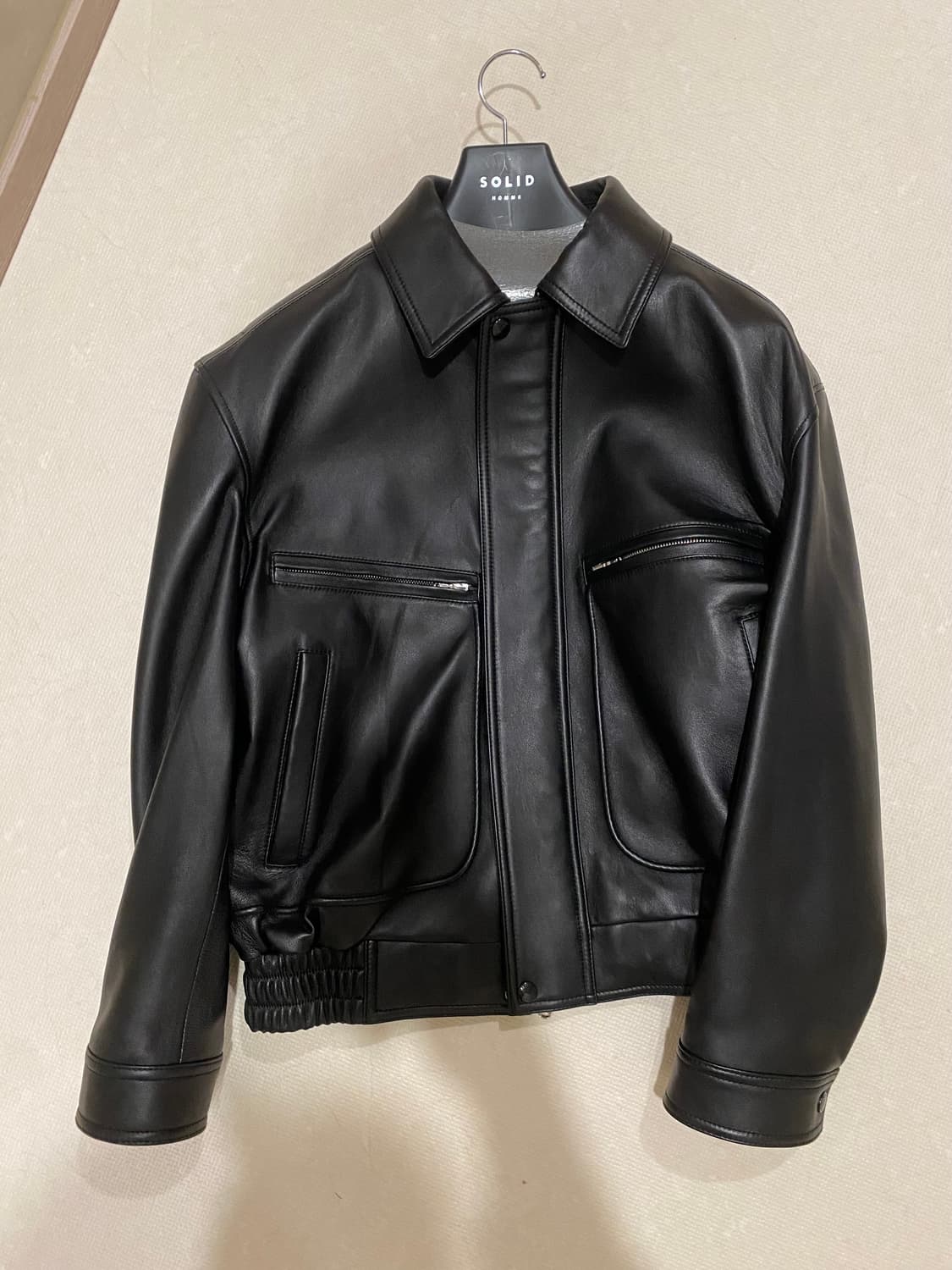 솔리드옴므 25fw 램스킨 레더 자켓 48 상품이미지3