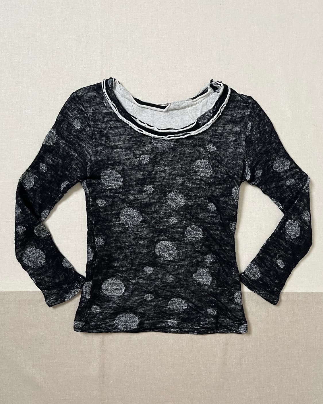 요지야마모토 레이어드 도트 니트 yohji yamamoto noir  상품이미지4