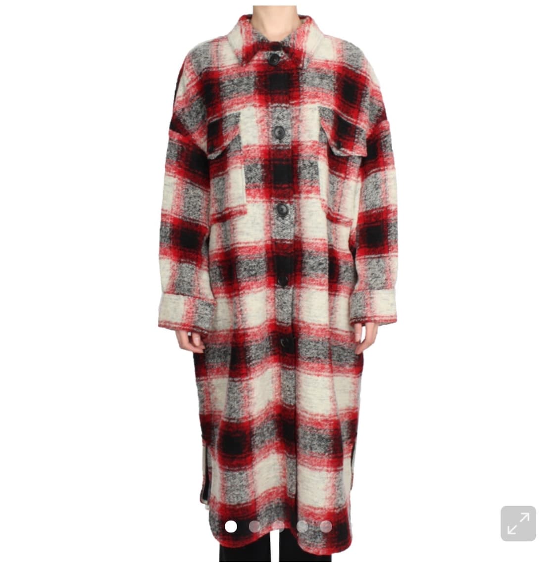 이자벨마랑 가브리온 체크 울 코트 상품이미지2