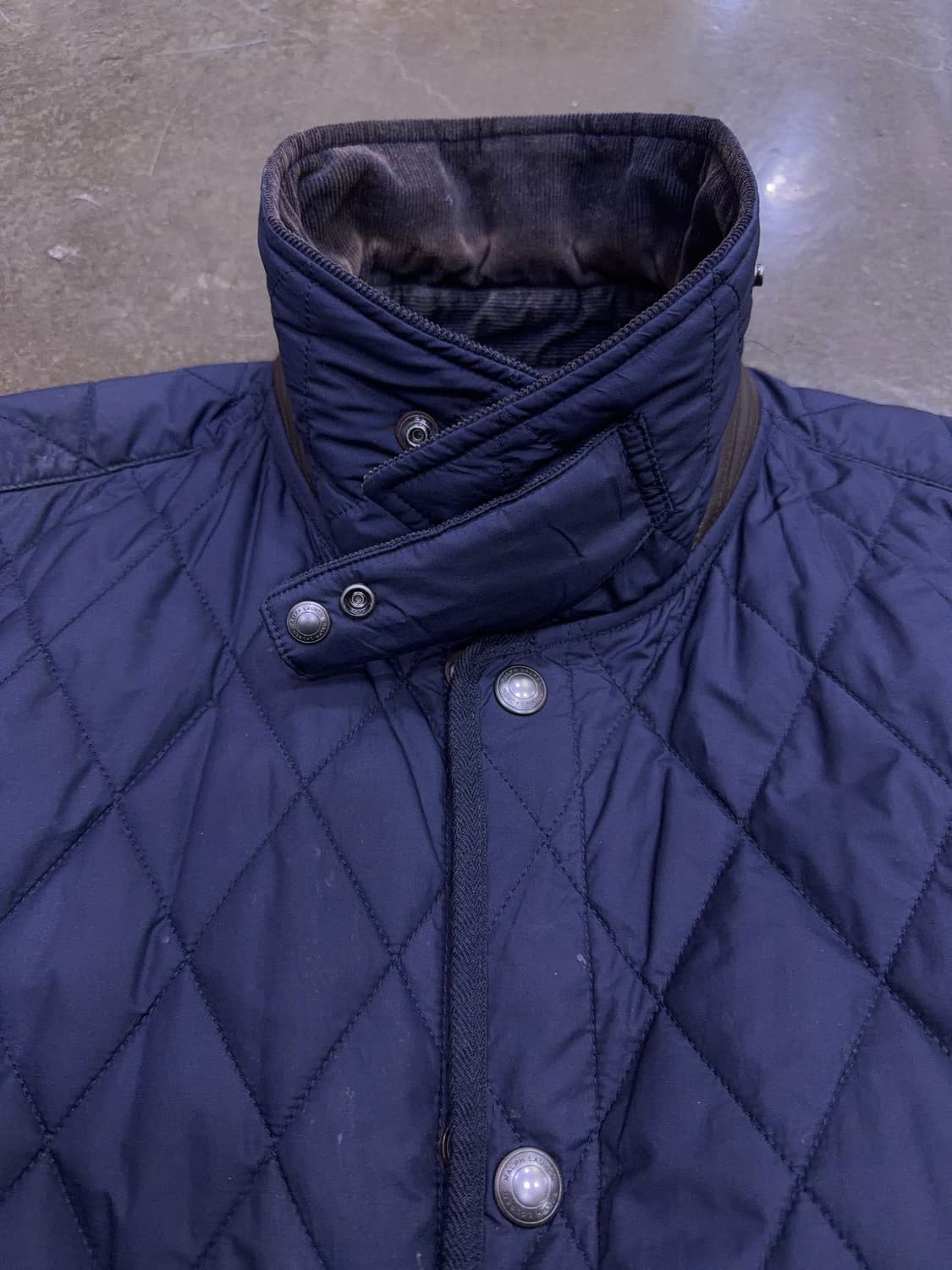 폴로 랄프로렌 코듀로이 카라넥 퀼팅자켓 네이비 L 상품이미지7