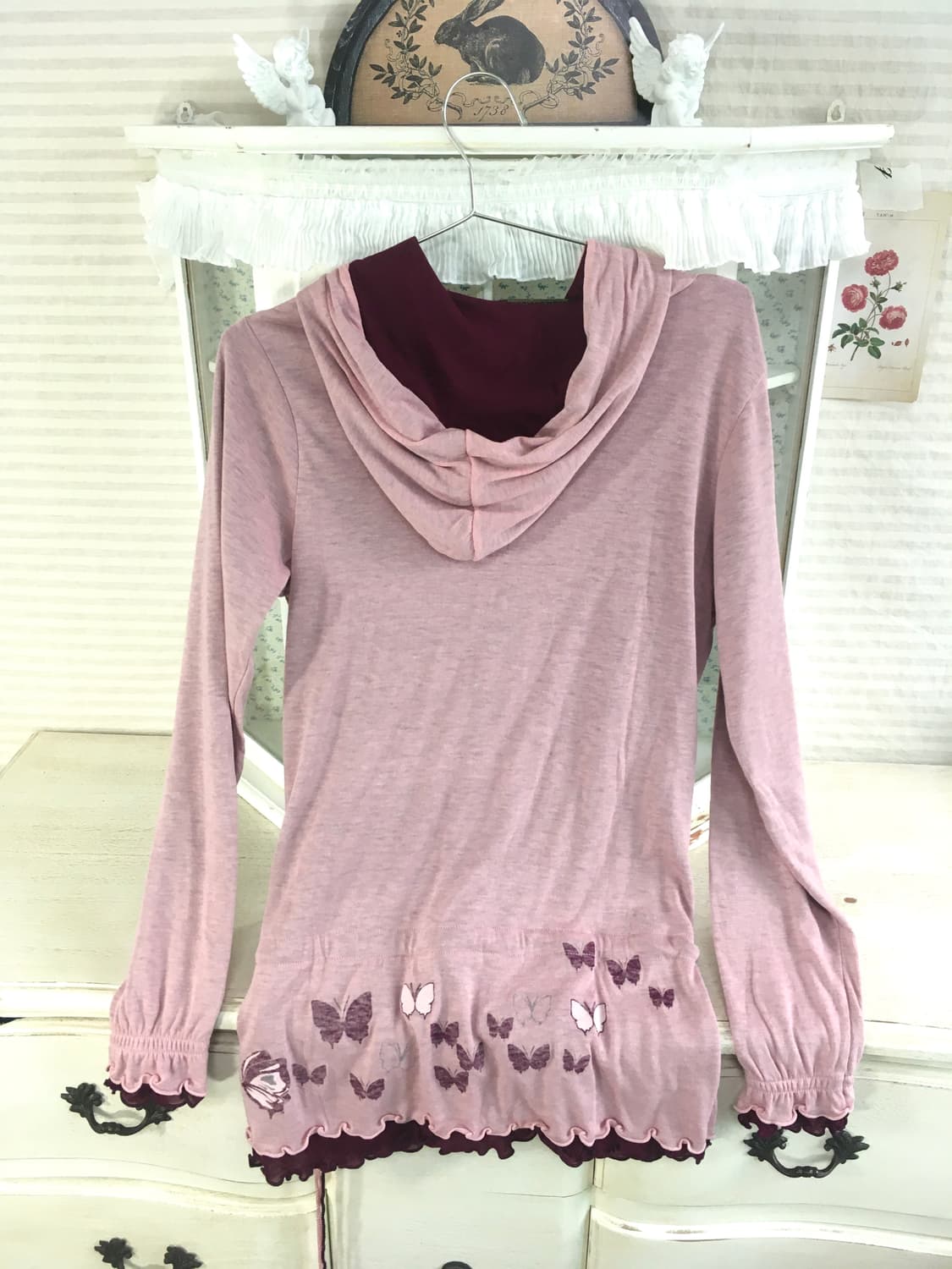 jpn vintage 오리엔탈 나비 셔링 후드티 상품이미지9