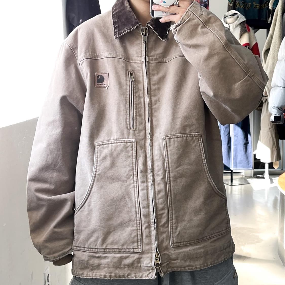 칼하트 C61 샌드스톤 릿지 쉐르파 라이닝 워크 자켓 상품이미지1