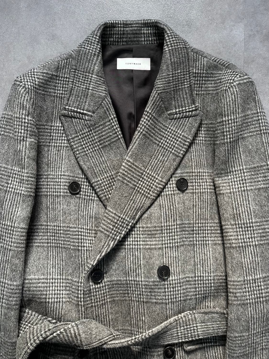 토니웩 글렌체크 울 더블코트 상품이미지2