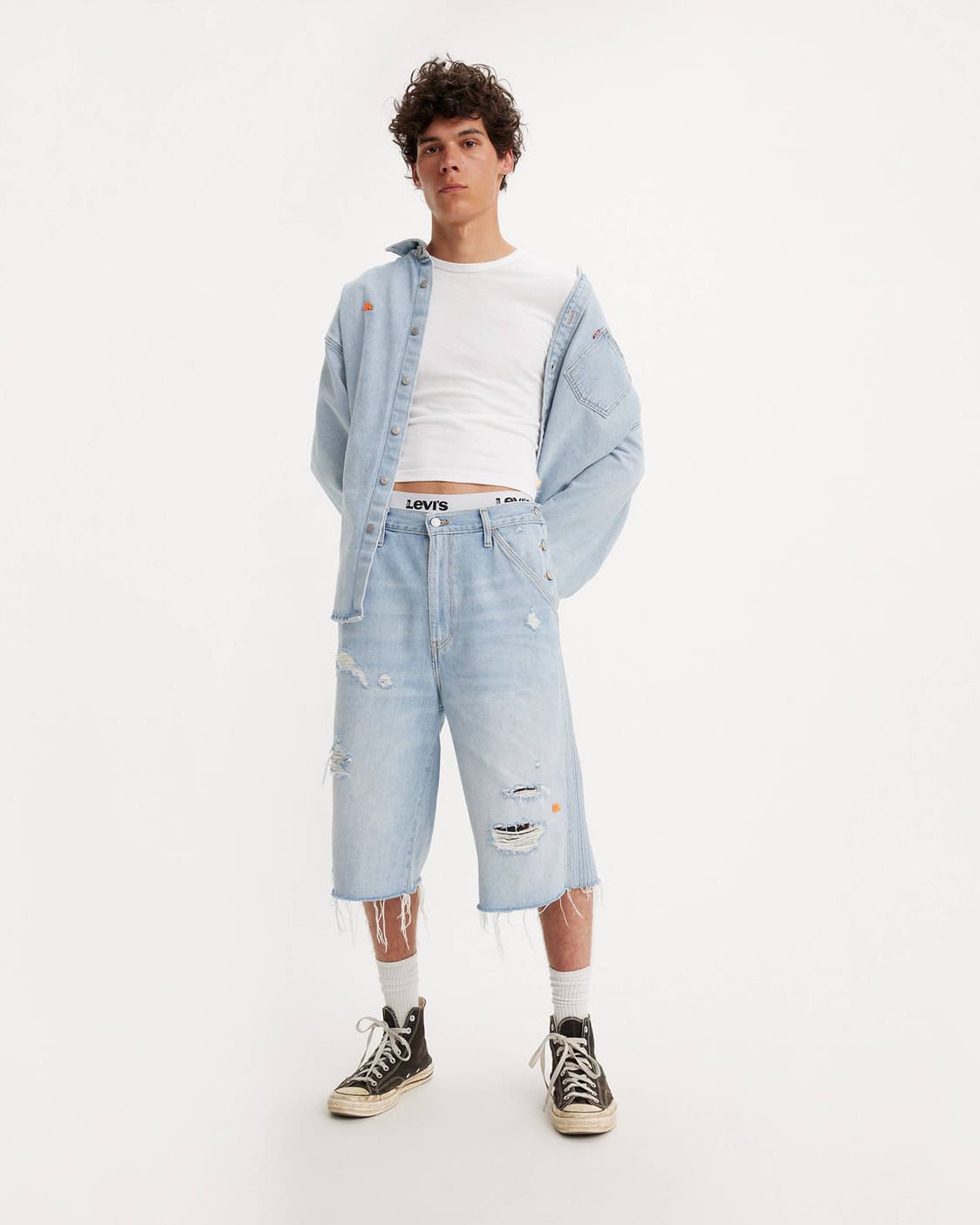 [32] ERL x levis 데님 쇼츠 상품이미지2