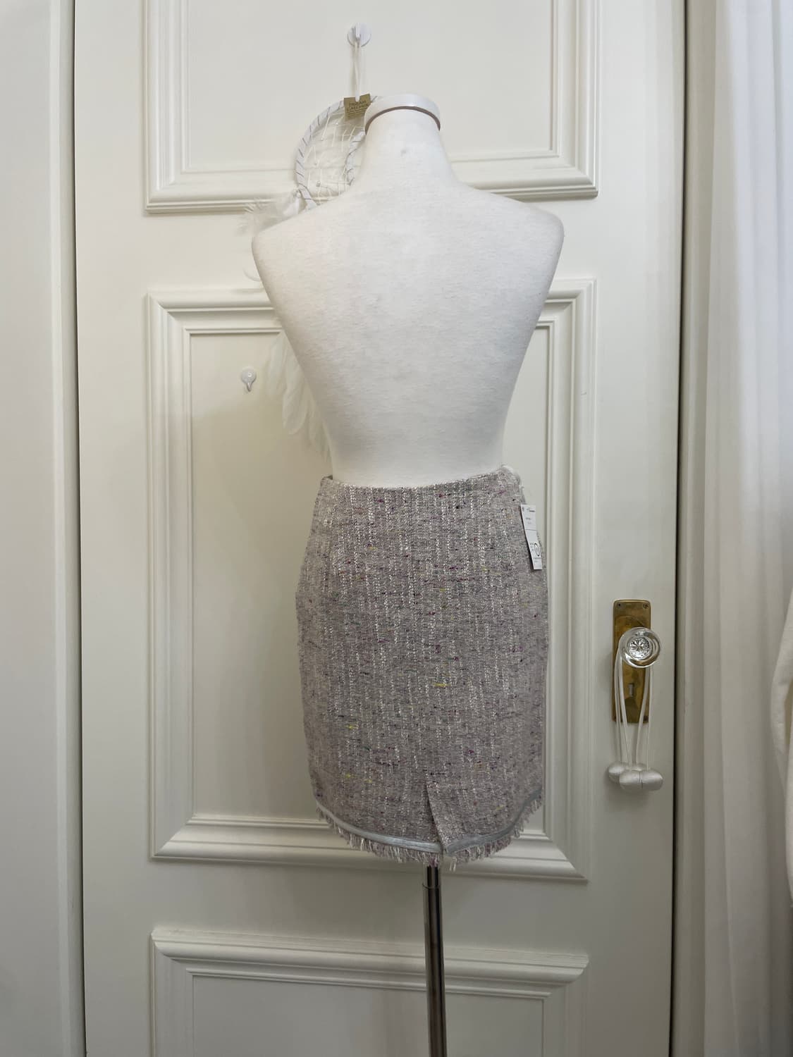 lavender tweed midi skirt(size-34) 상품이미지3