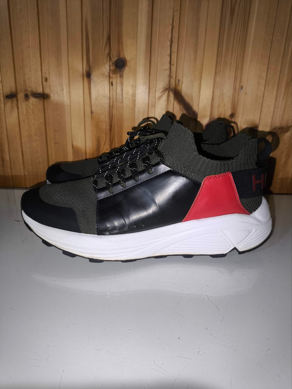 41 260mm 휴고보스 비브람 에렌 니트 가죽 스니커즈  상품이미지2