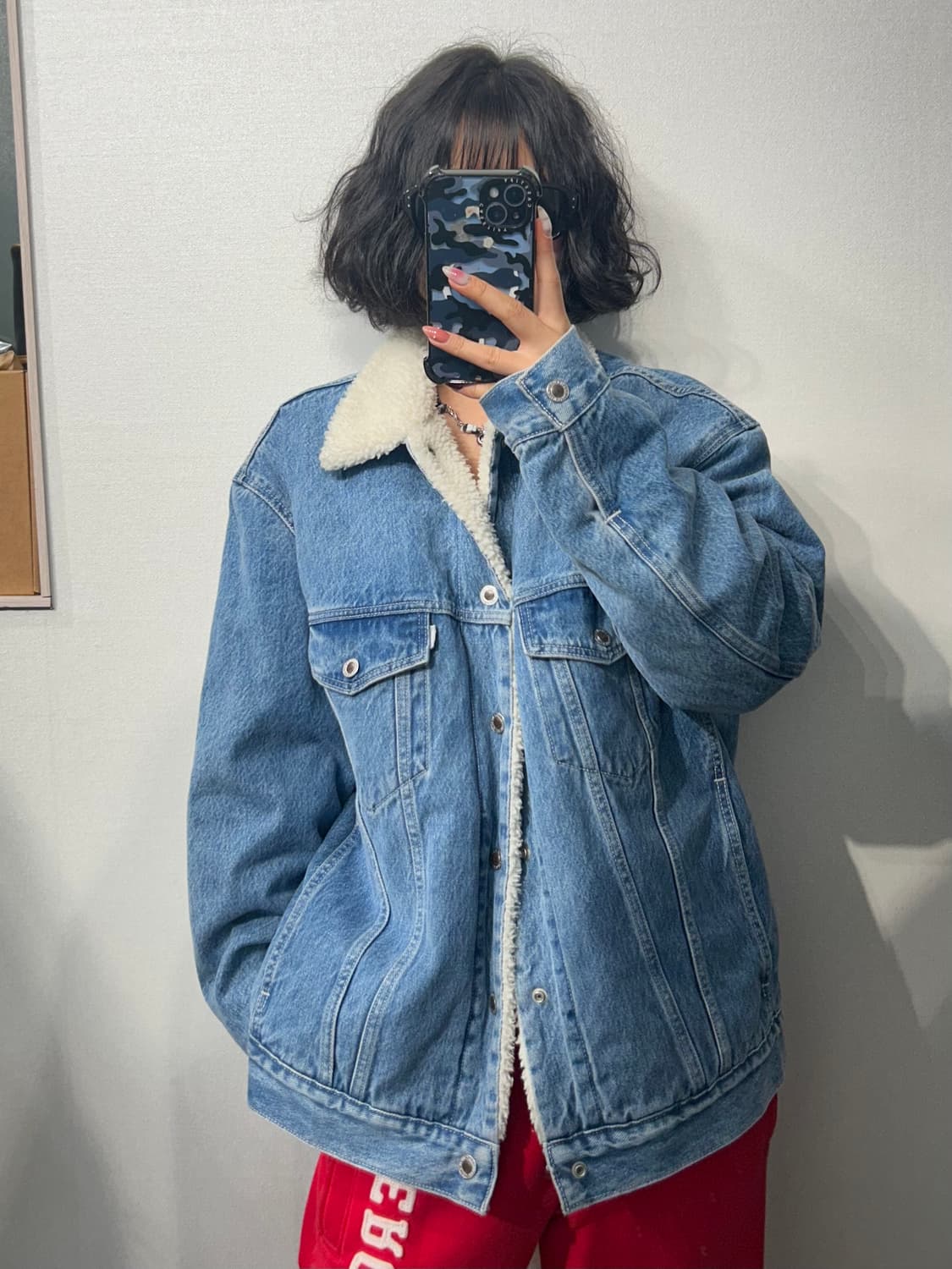 스몰 리바이스 실버탭 쉐르파 양털 오버핏 데님 자켓 상품이미지1