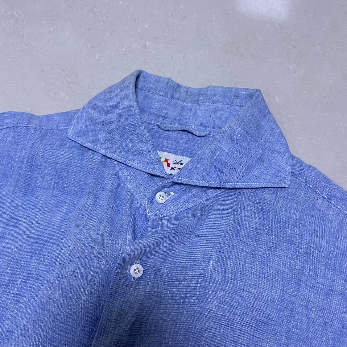 antonio laverda 프렌치 리넨 컷어웨이 카라 상품이미지2