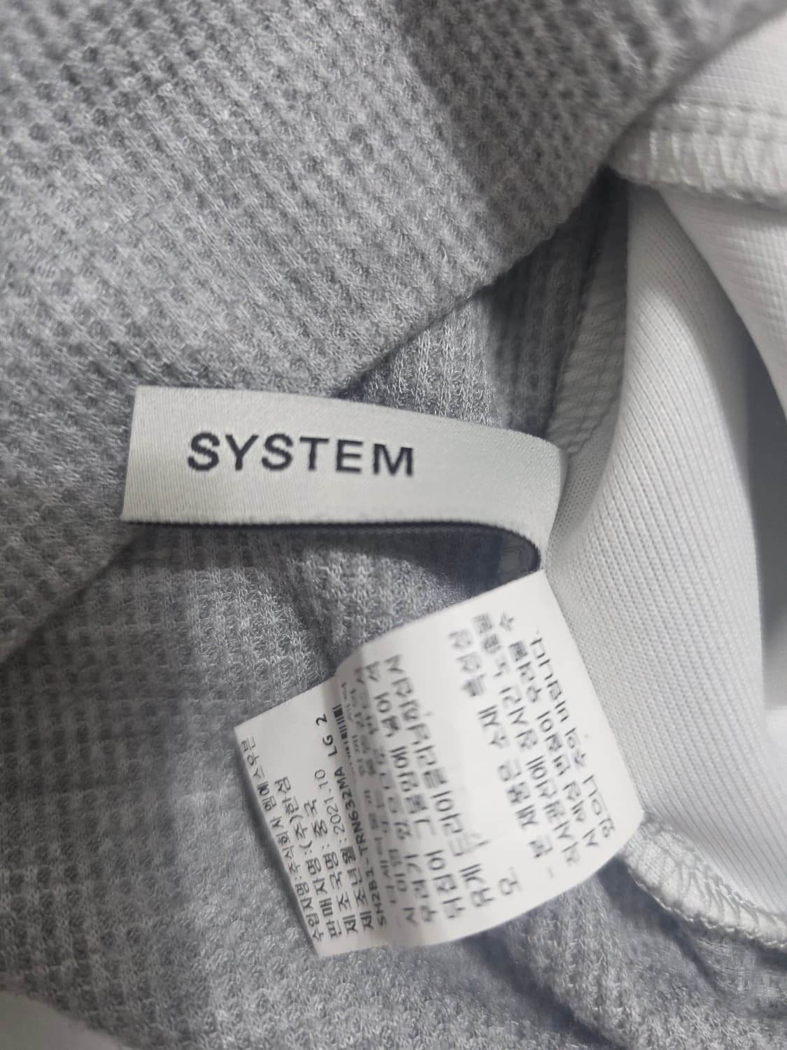 한섬 시스템 SYSTEM 배색 포켓 와플 반팔 티셔츠 100 상품이미지5