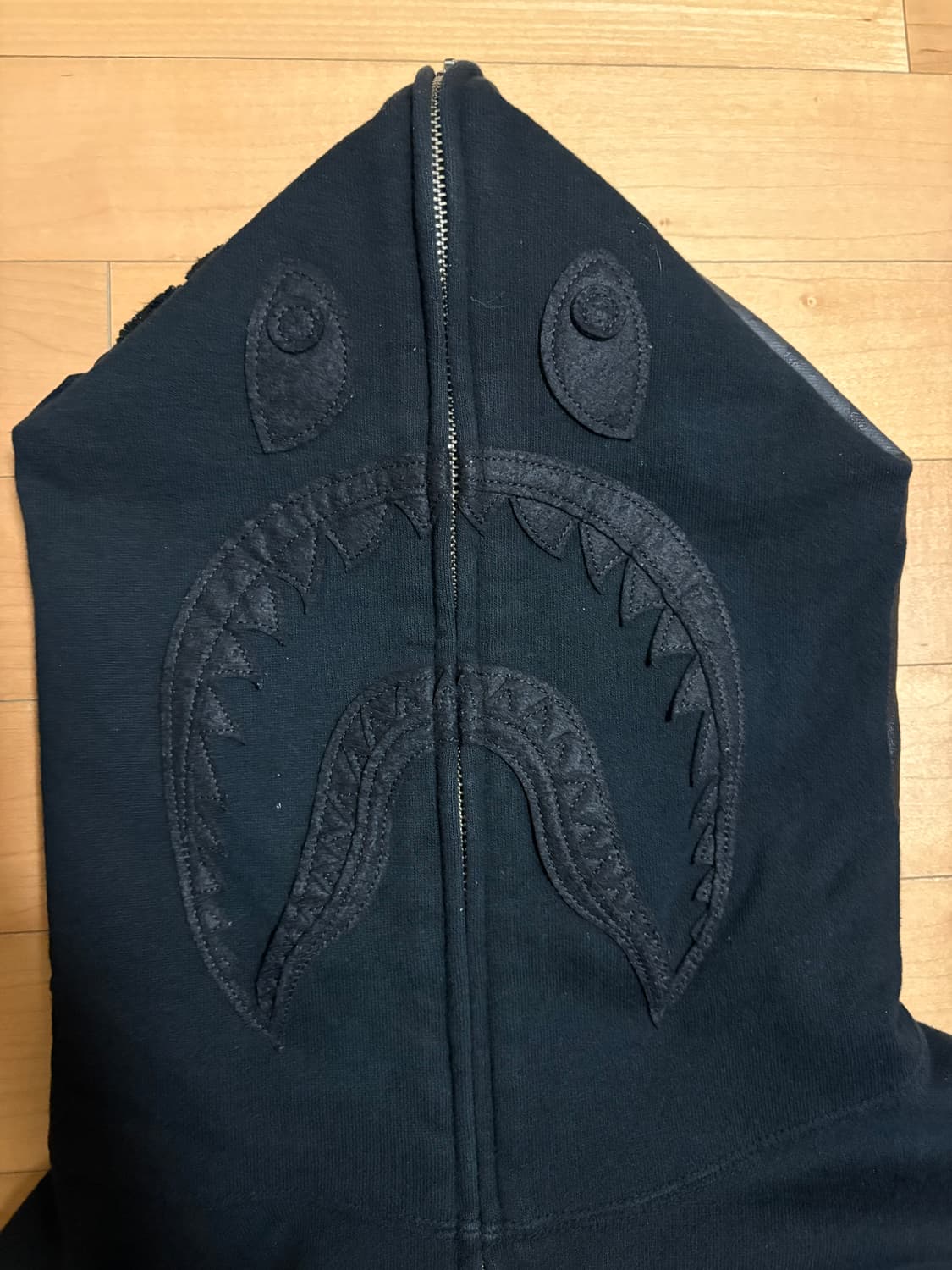 베이프 올블랙 샤크후드집업 XL 상품이미지1