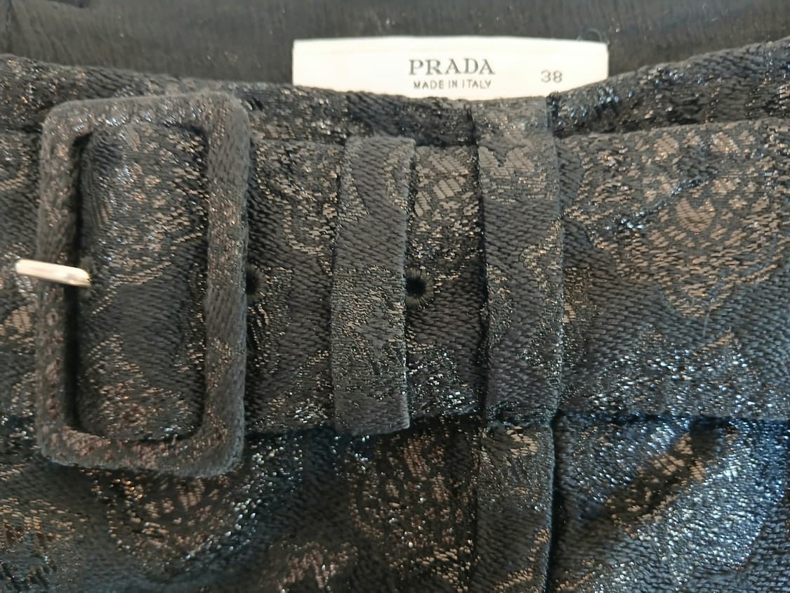 [PRADA] 프라다 정품 실크 자카드 벨티드 스커트 (이탈리아제/38) 상품이미지7
