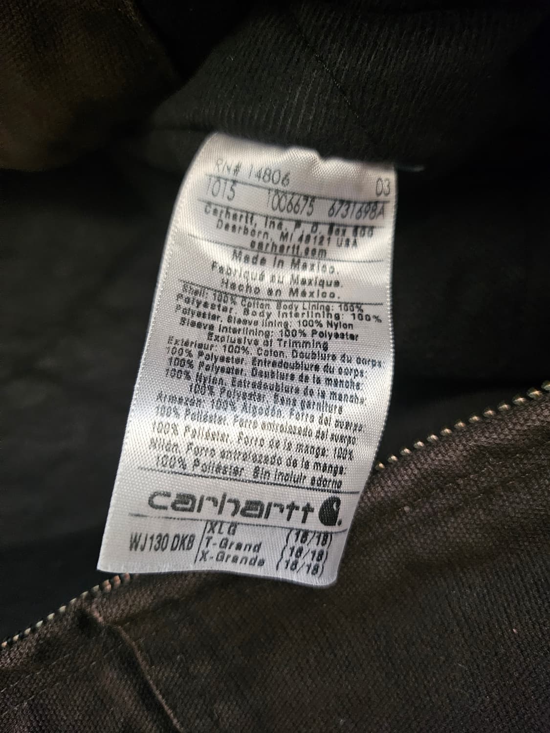 새상품 칼하트 w j130 다크브라운 xl 상품이미지2