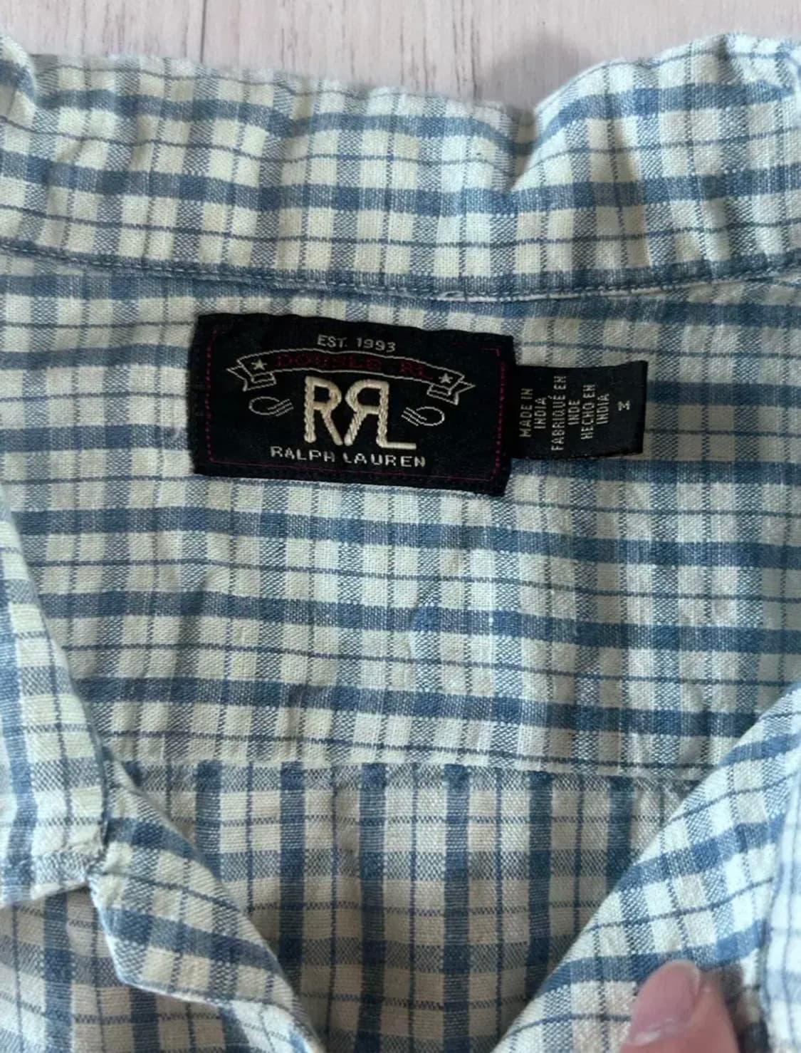 RRL 24SS 인디고 체크 져지 캠프 셔츠 M 상품이미지2