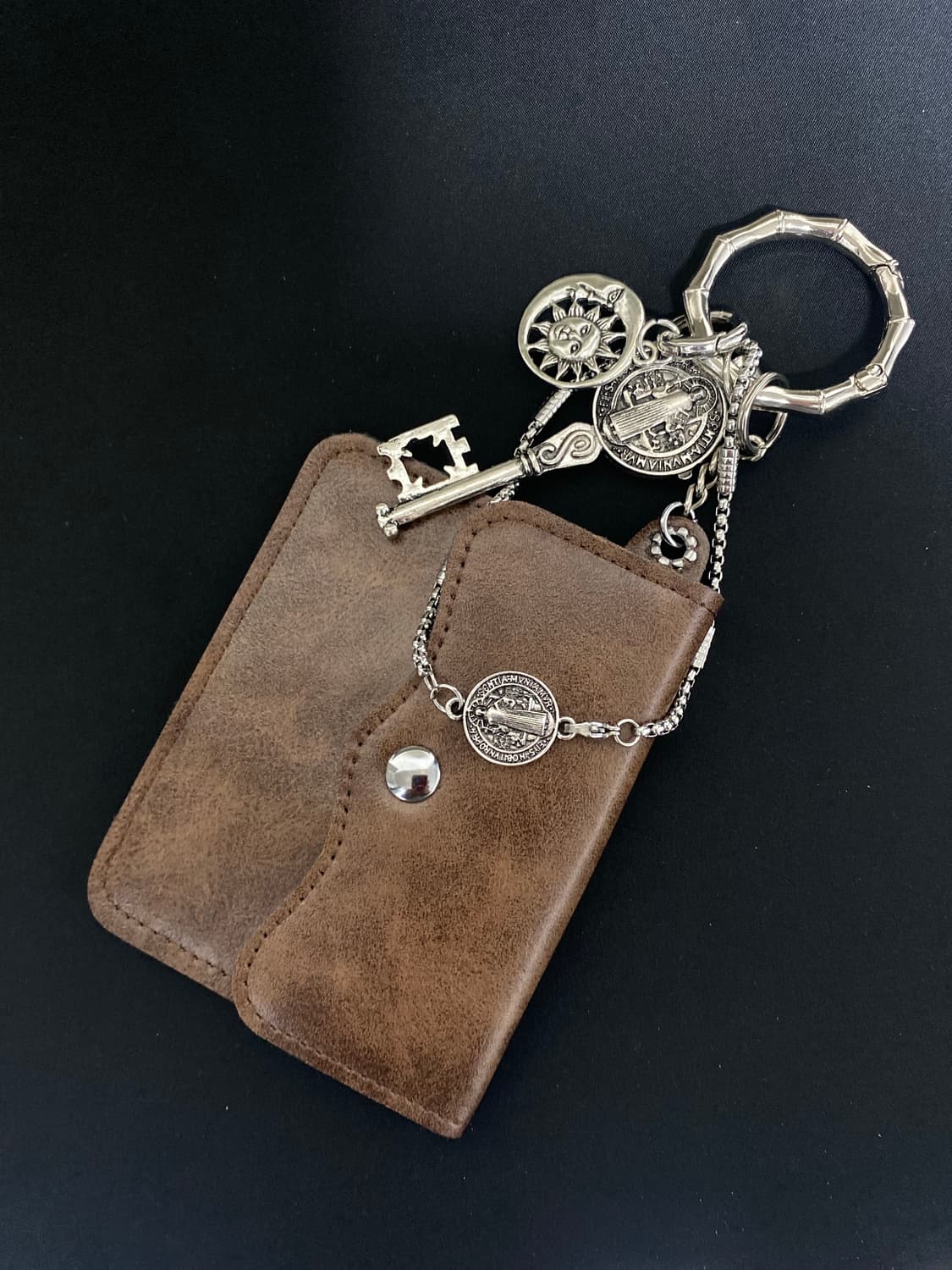 브라운 카드지갑 키링 상품이미지1