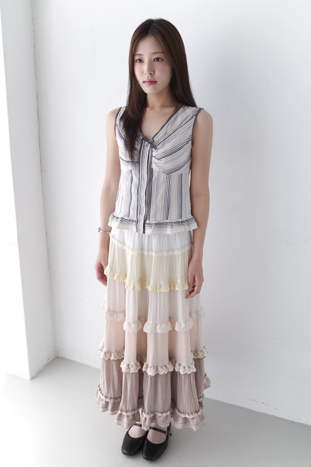stripe ribbon vest 상품이미지5