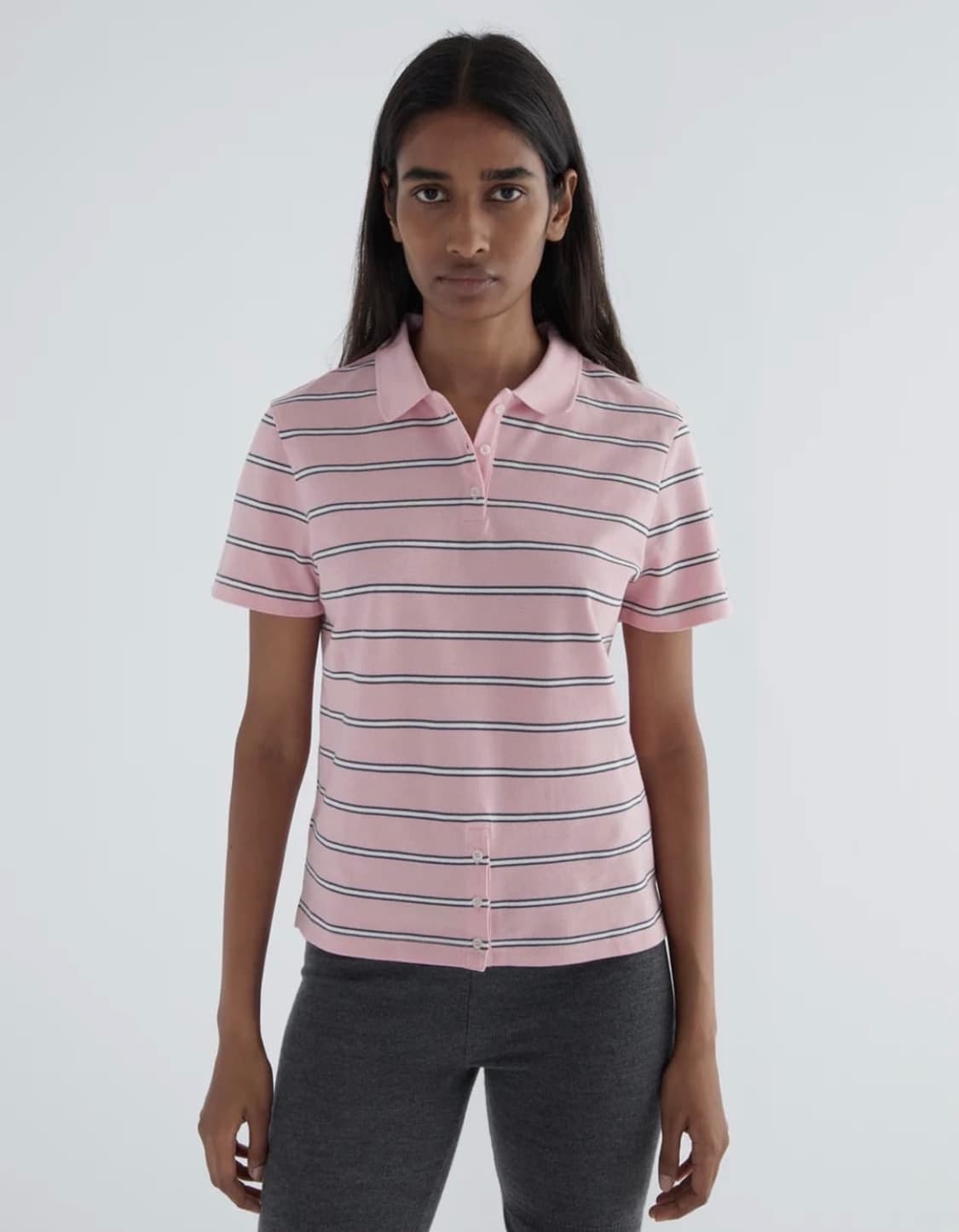 (XS,S,M) 팔로마울 Julieta 스트라이프 폴로/ 핑크 상품이미지2