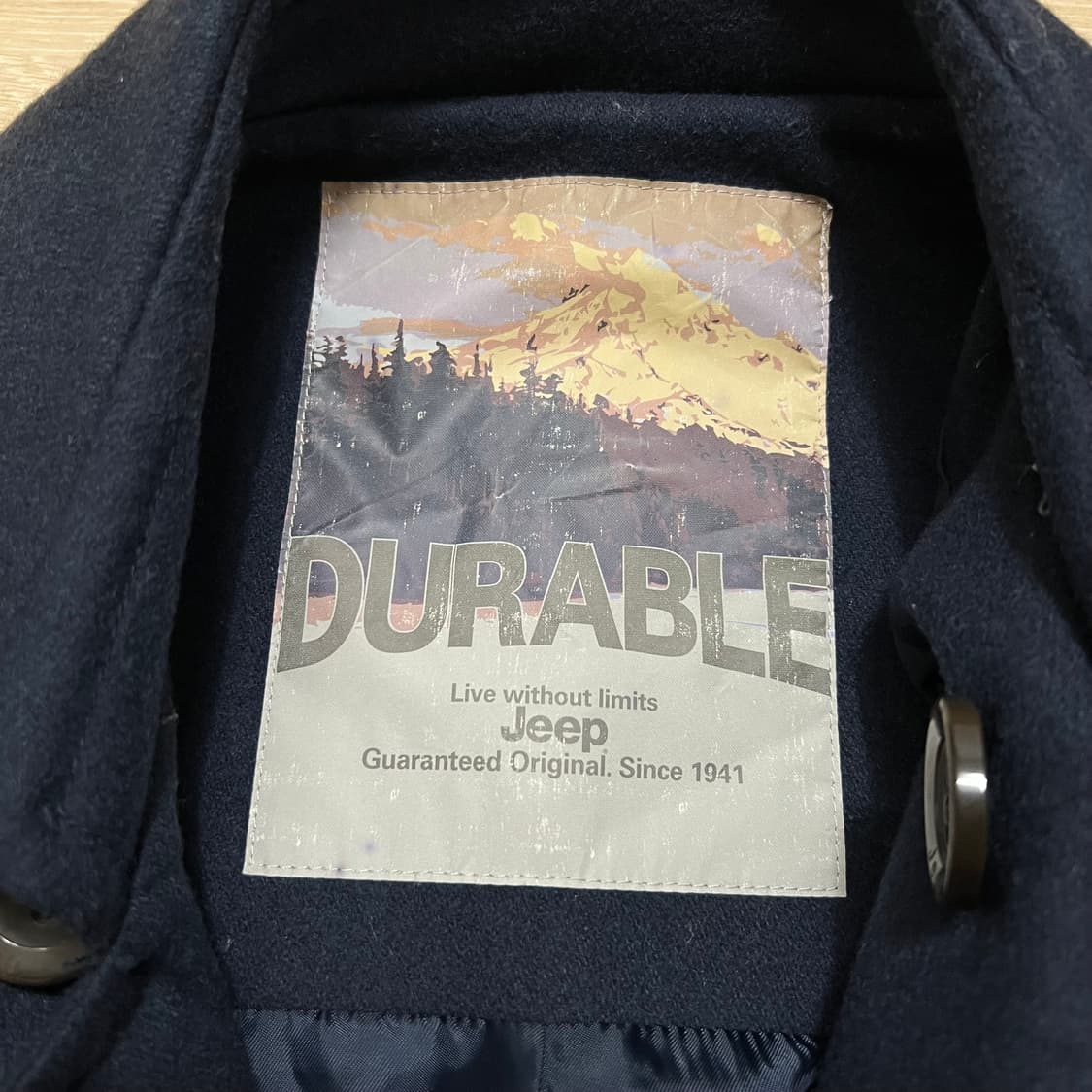 Jeep 지프 남성 와펜 울 혼방 더블 숏 피코트 [네이비] L/100 상품이미지6