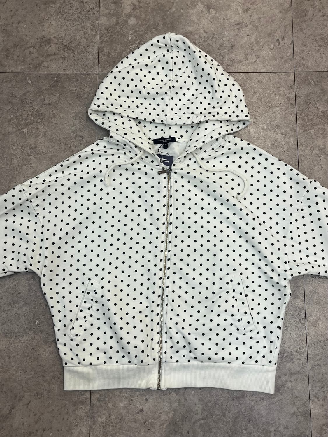 코데즈컴바인 도트 후드집업 화이트 85 #csz3972 상품이미지5