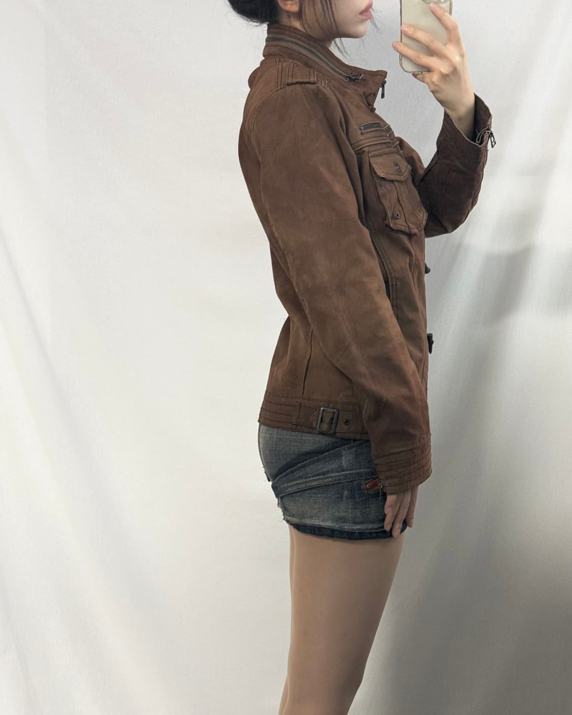토글 버틍 지퍼 디테일 자켓 상품이미지3