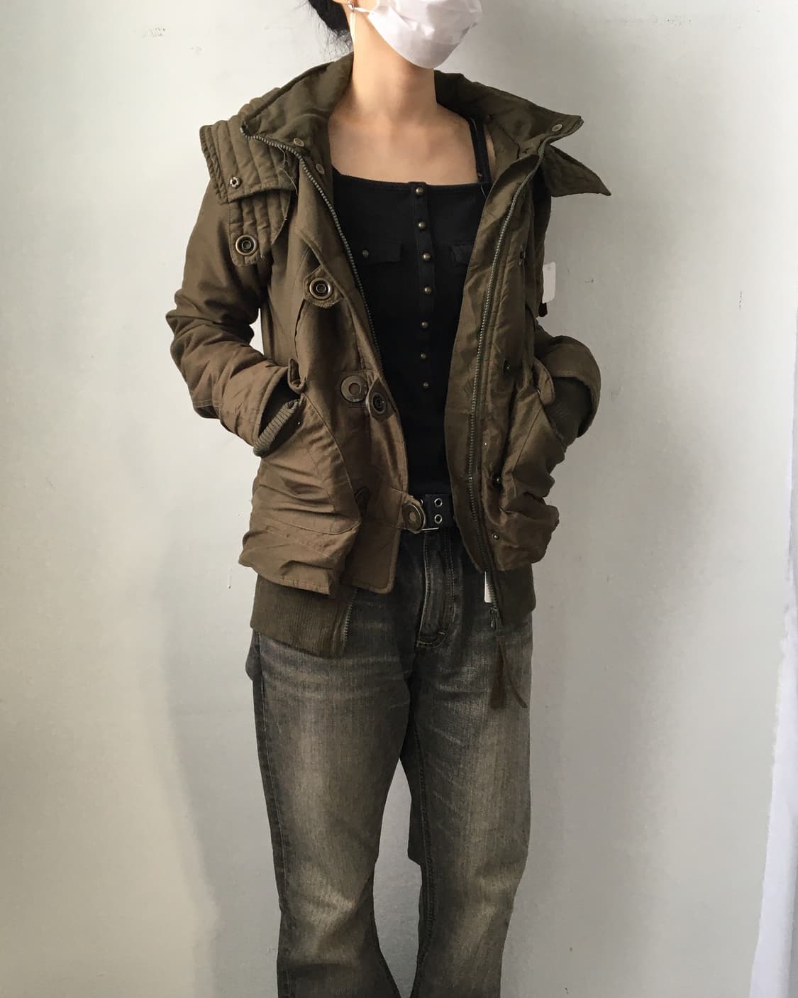 Button point hood high neck jacket 상품이미지8