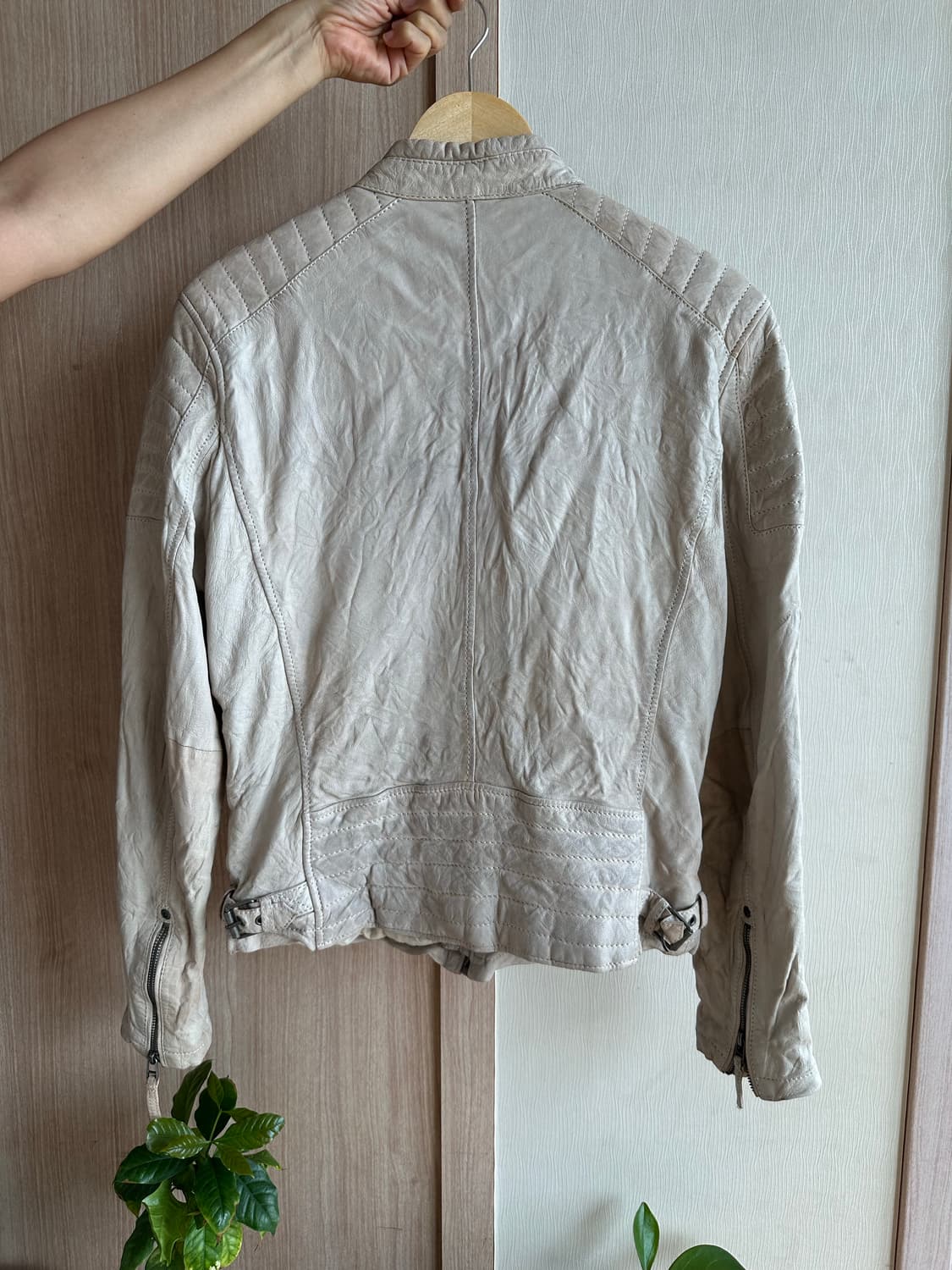 90s Vintage Leather Motorcycle Jacket 상품이미지7