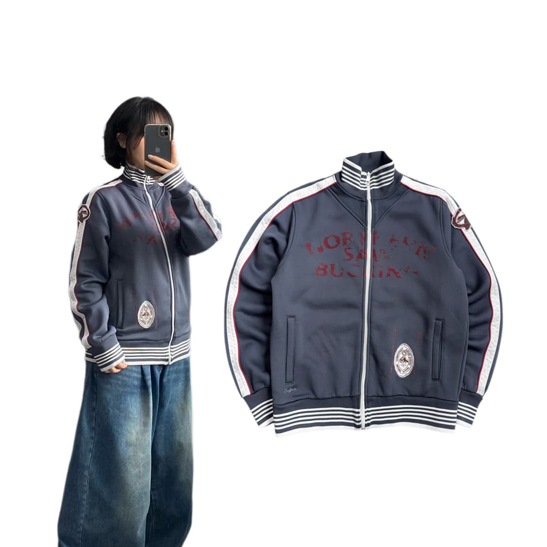 Y2K 그런지 버팔로 락 펑크 트랙탑 져지 상품이미지1