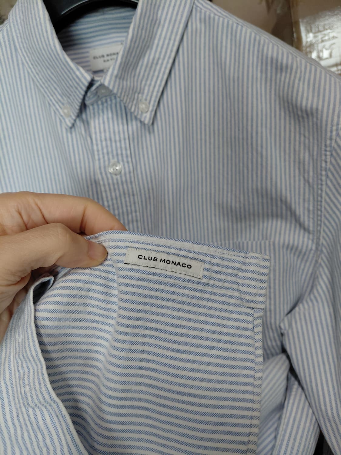 [클럽모나코]슬림핏 옥스포드 스트라이프 셔츠 M(100)사이즈 상품이미지5