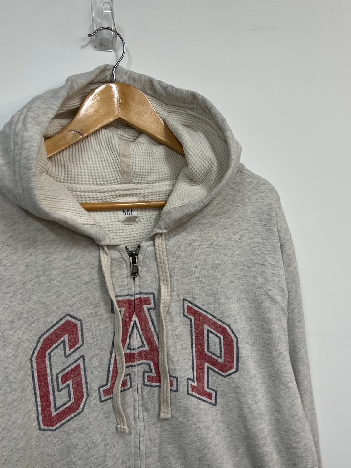 GAP 갭 레터링 빅로고 풀오버 아이보리 후드집업 상품이미지2