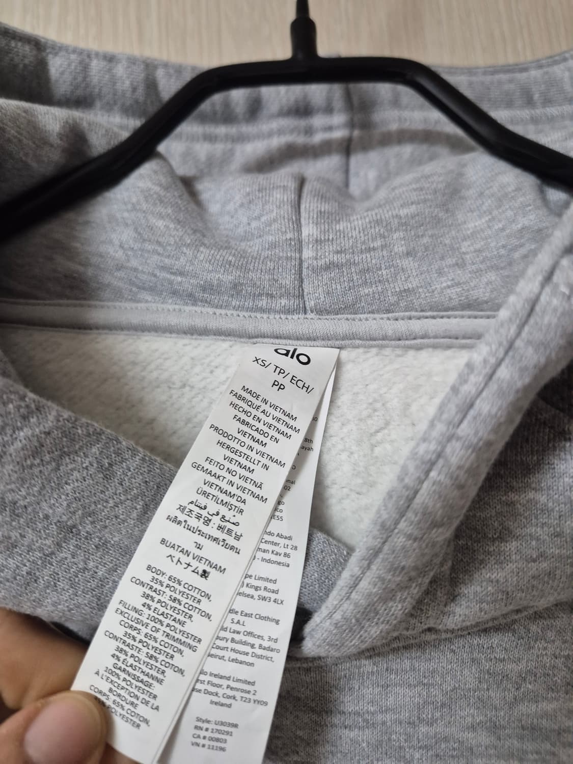 알로 요가 웨이브 후드티 헤더 그레이 xs 애슬레틱 상품이미지8