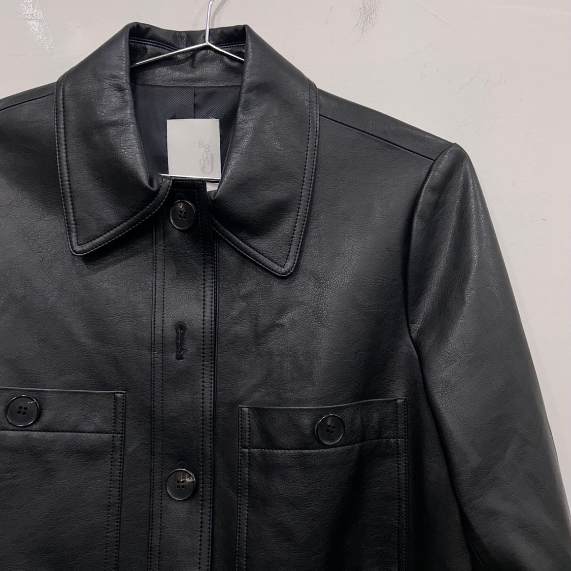 SSUMJ 프리미엄라인 크롭 비건 레더자켓 상품이미지1