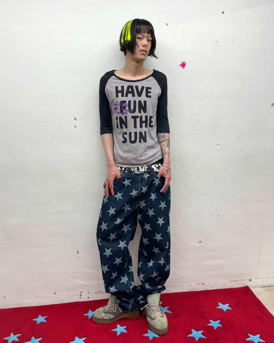 HAVE FUN Purple Lettering Raglan Sleeves 상품이미지5