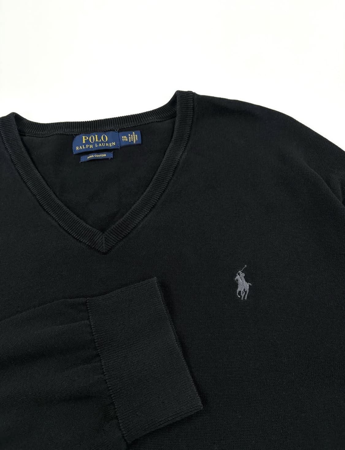 폴로 랄프로렌 브이넥 피마코튼 블랙 니트 상품이미지2