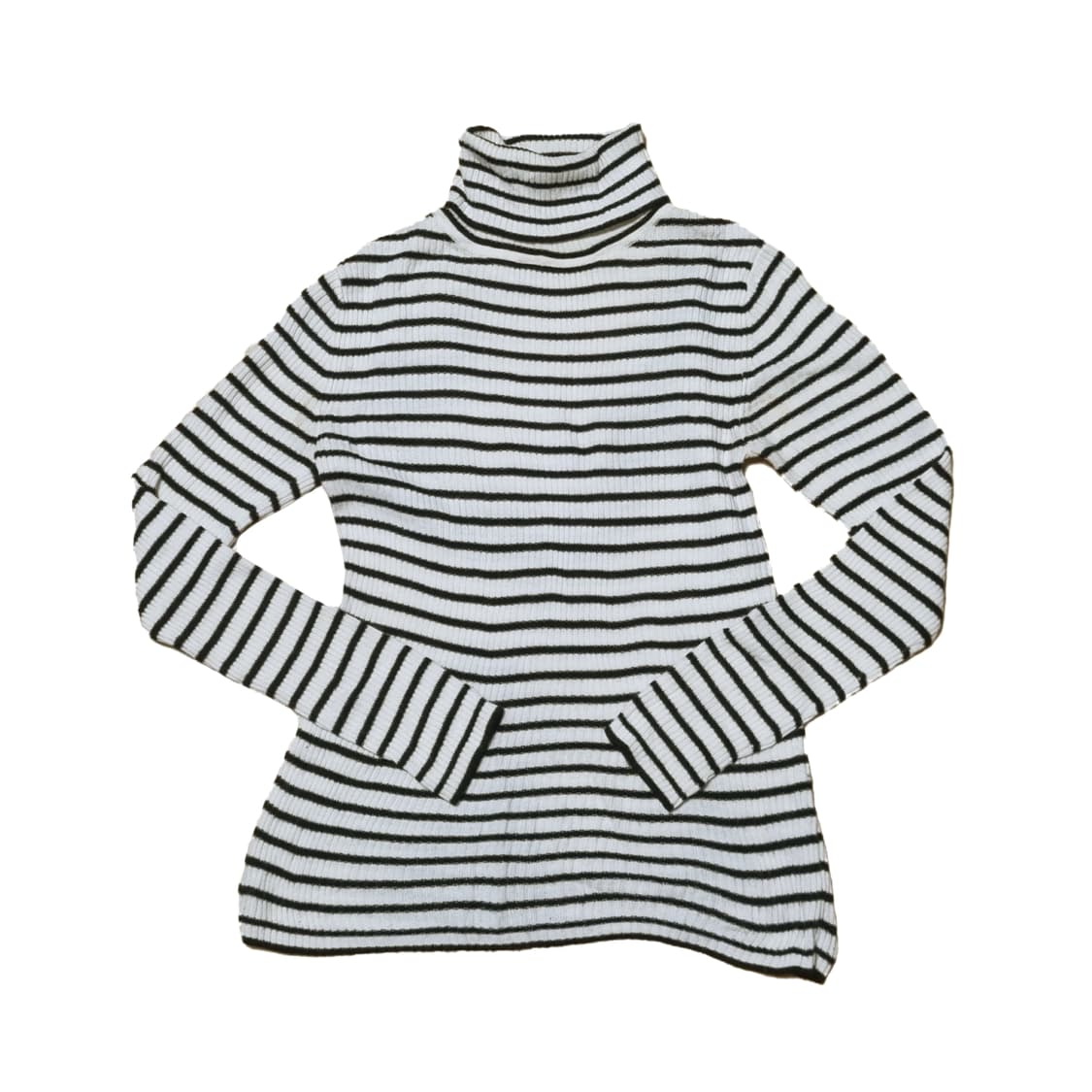 빈티지 단가라 스트라이프 목티 폴라티 목폴라 니트 레이어드 모리걸하구미 상품이미지1