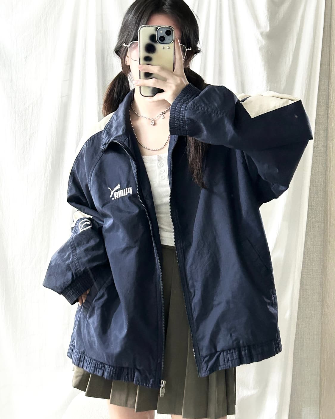 푸마 90‘s 자수로고 네이비 누빔자켓 상품이미지2