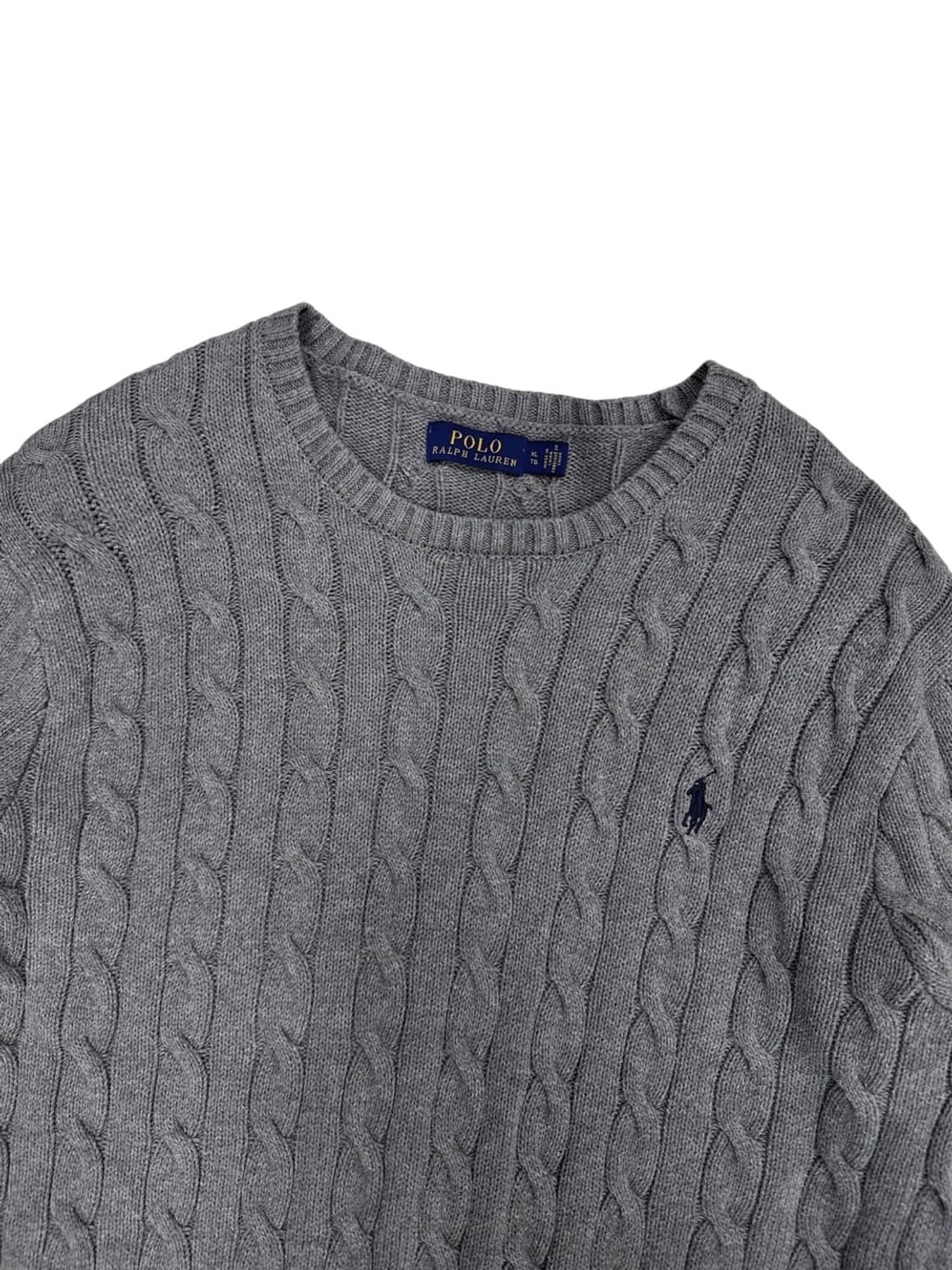 폴로 케이블 꽈배기 니트 그레이 (XL)  상품이미지2