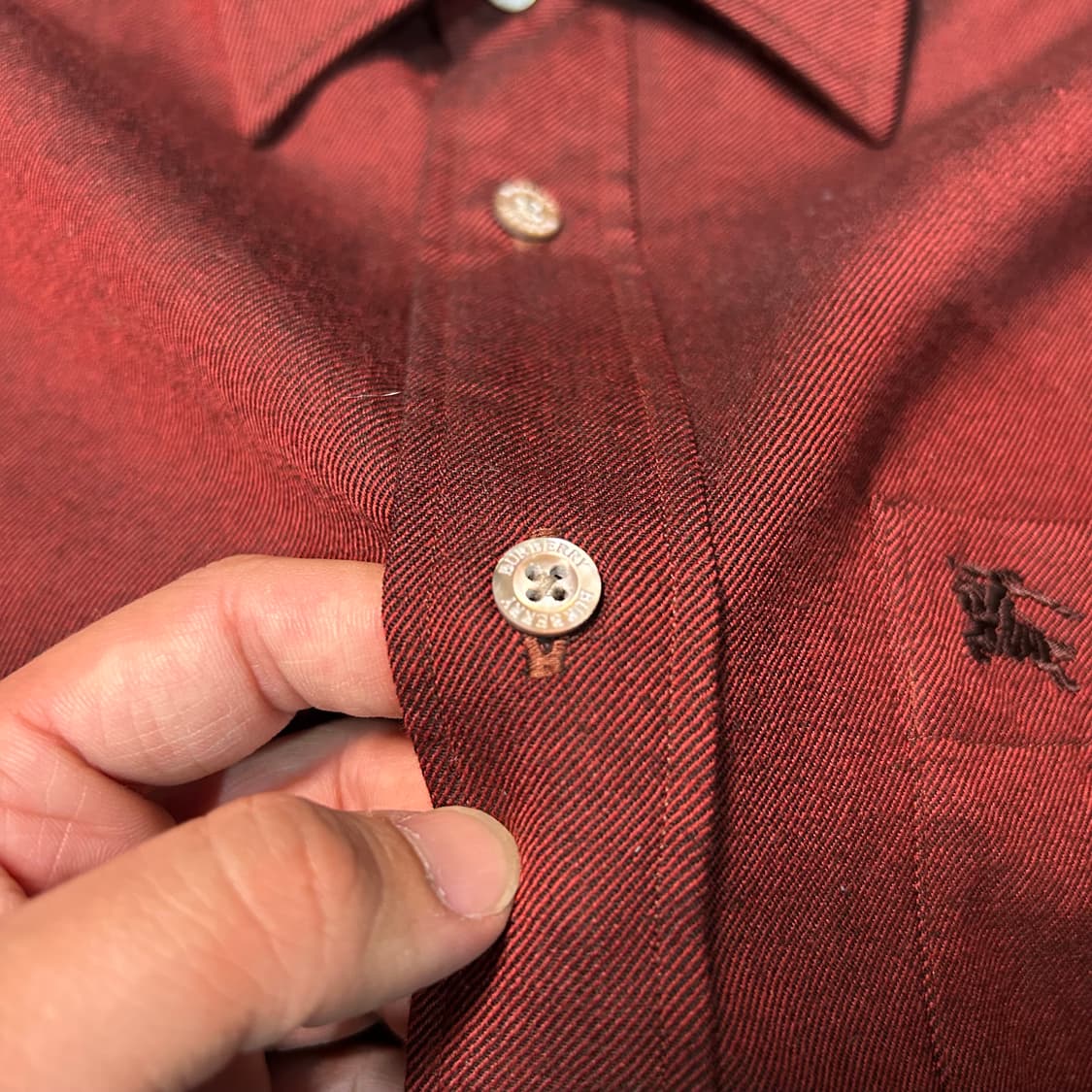 [L] 버버리 버건디 셔츠 상품이미지3